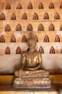 Buddha statue, Wat Si Saket or Sisaket Temple, Vientiane, Laos