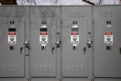 Detroit, Michigan - High voltage electrical equipment at the Detroit Institute of Arts museum
