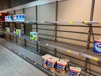 Effects of the coronavirus pandemic in Germany, Food, Empty shelves in a supermarket, No more