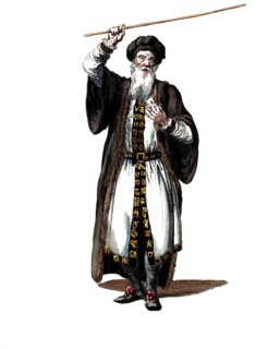 Historical clothing, fashion over the course of time, clothing of Merlin, a well-known bard, seer