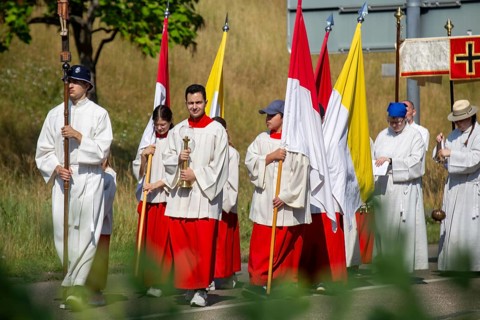 Corpus Christi procession in Schifferstadt (Palatinate)