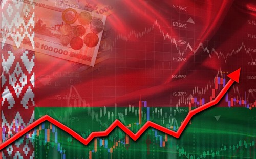 Belarus economic growth on financial graph. Belarus financial growth on market graph