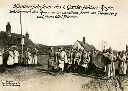 Centenary of the Guards Field Artillery Regiment. Parade of the regiment in front of His Excellency