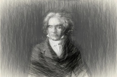 Ludwig van Beethoven, 1770 -1827, German composer, digitally altered