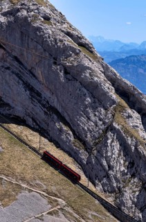 Pilatus Railway, the world's steepest cogwheel railway from Alpnach to Mount Pilatus, Canton
