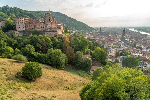 Ruins of the castle and the city of Heidelberg, Baden-Württemberg, Germany