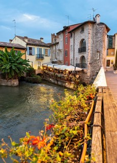 Riverside restaurants, Borghetto sul Mincio, Italy