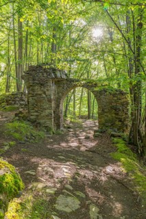 Ruins of the former Körse hilltop castle in Kirschau, Upper Lusatia, Saxony, Germany