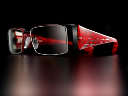 Stylish glasses on a black background, studio shot