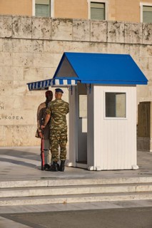ATHENS, GREECE, MAY 20, 2010: Supervising Corporal of the Change fixes presidential ceremonial