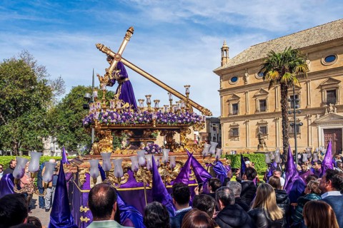 Semana santa procession, Plaza de Vazquez de Molin, holy week before easter, Ubeda, Unesco heritage