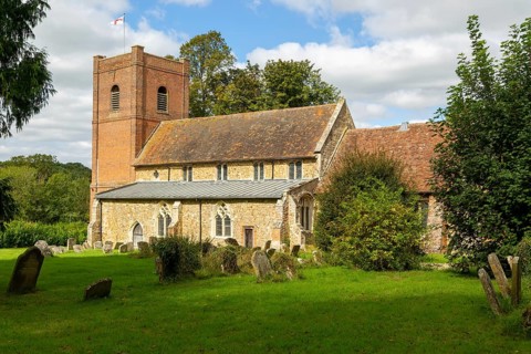 Village parish church of Margaret of Antioch Church, Cowlinge, Suffolk, England, UK