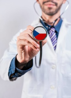 Czech Republic health and medical insurance concept. Czech Republic healthcare system, doctor