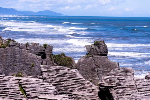 Pancake Rocks, New Zealand, South Island of New Zealand, Island State, Indian Ocean, Waves, Rocks,