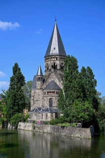 Temple Neuf church on the Moselle, Protestant town church, Metz, Grand Est region, France