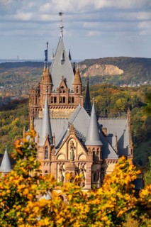 Drachenburg Castle, on Drachenfels, a mountain in the Siebengebirge on the Rhine between Bad Honnef