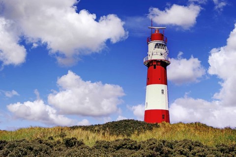 The electric lighthouse on the island of Borkum, East Frisia Island of Borkum, Lower Saxony,