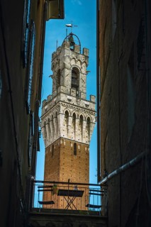 Manga Tower on the Piazza del Campo in Siena, Architecture, Tuscany, Italy