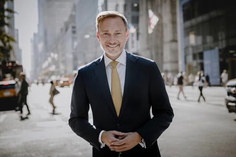 Christian Lindner (FDP), Federal Minister of Finance, photographed during a walk between two