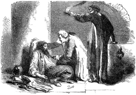 John Howard, 1726-1790, a philanthropist and the first English prison reformer, visiting a prisoner