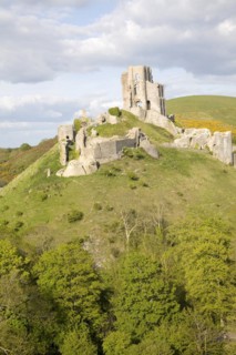 Corfe Castle is a gap town settlement sited between two chalk ridges