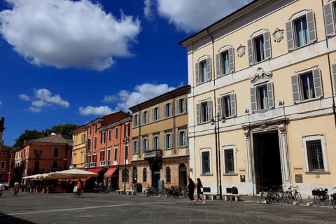 Piazza del Popolo, the main square in central Ravenna, Emilia Romagna, Italy