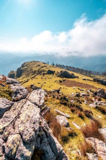 Panoramic view from the top of Monte Adarra in Urnieta, near San Sebastian. Gipuzkoa, Basque