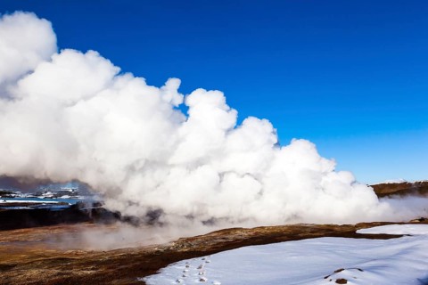 Iceland, Reykjanes Peninsula, thermal spring, thermal spring, geyser, eruption, water vapour,