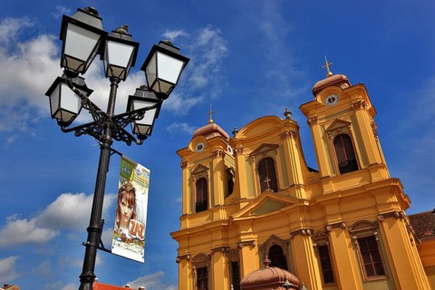 Banat, Timisoara, Timisoara, Old Town, Catholic Cathedral at Piata Unirii, Unification Square,