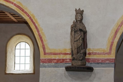 Saint Catherine, statue from the 15th century, monastery church of St Cyriac, Sulzburg,
