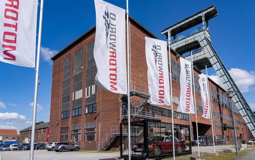 Motorworld Zeche Ewald, former Ewald colliery, double headframe, today event location, Herten,