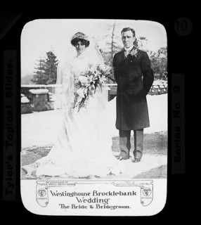 Westinghouse Brocklebank wedding 1909. the bride and bridegroom, Walter Tyler Ltd magic lantern