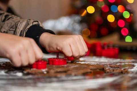 Homemade gingerbread making before Christmas.