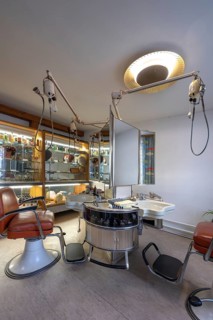 Hairdressing salon of the 1950s, today in the Industrial Museum Lauf, Sichardstr., Lauf an der