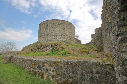 Heiligenburg Castle built 12th century with tower, Heiligenberg, Felsberg, Hesse, Germany