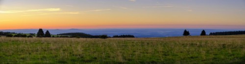 Sunrise, Hochrhönstraße, near Schwabenhimmel, UNESCO Biosphere Reserve, near Hausen, Rhön, Bavarian