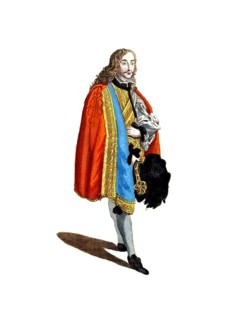 Historical clothing, fashion over the course of time, clothing of a distinguished gentleman from