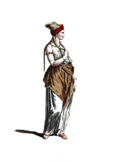 Historical clothing, fashion in the course of time, clothing style of an Arab woman in 1581,