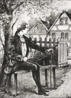 Werther at Wahlheim, near Wetzlar, The Sorrows of Young Werter, a novel by Johann Wolfgang von