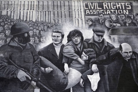 Mural, IRA Resistance Political Mural, Bogside Quarter, Derry-Londonderry, Ulster Province,