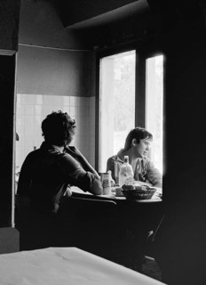Two workers take a break at a bar in Lisbon, Lisbon, Portugal