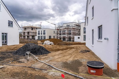 New development district, around 140 detached and semi-detached villas being built in the south of