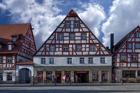 Historic half-timbered house, ! 7th century, Markrtplatz 18, Lauf an der Pegnitz, Middle Franconia,