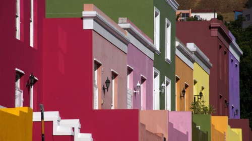 Africa, South Africa, Colourful houses in Bo-Kaap, Cape Town, Cape Town, South Africa