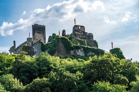Ruins of Metternich Castle in Beilstein, Rhineland-Palatinate, Germany