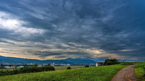 Morning sky, clouds, Freiburg, Black Forest, Germany