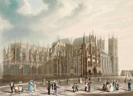 View of the northeast side of Westminster Abbey, after Ackermann, 1836