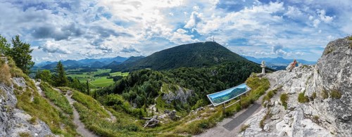 View from the summit of Nockstein to Gaisberg, Osterhorngruppe, Flachgau, Land Salzburg, Austria