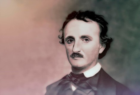 Portrait of Edgar Allan Poe, 1809 – 1849, American writer, digitally edited according to a