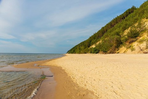 Beach at sunset, close to Miedzyzdroje (Misdroy), a village in Kamien Pomorski County, West